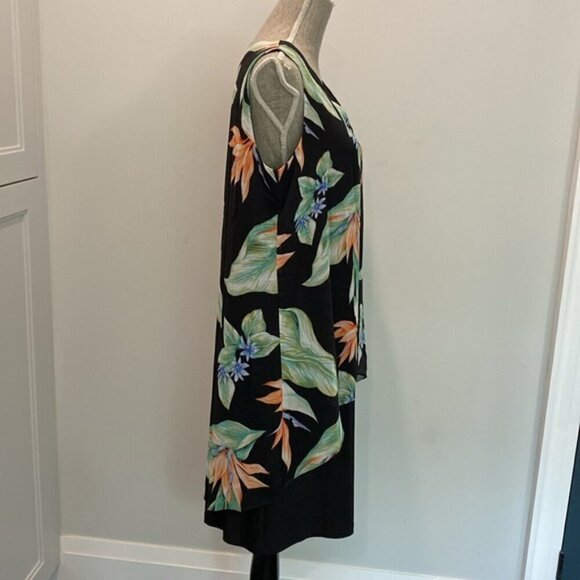Amanda Black Floral Midi Dress size medium - Picture 11 of 13